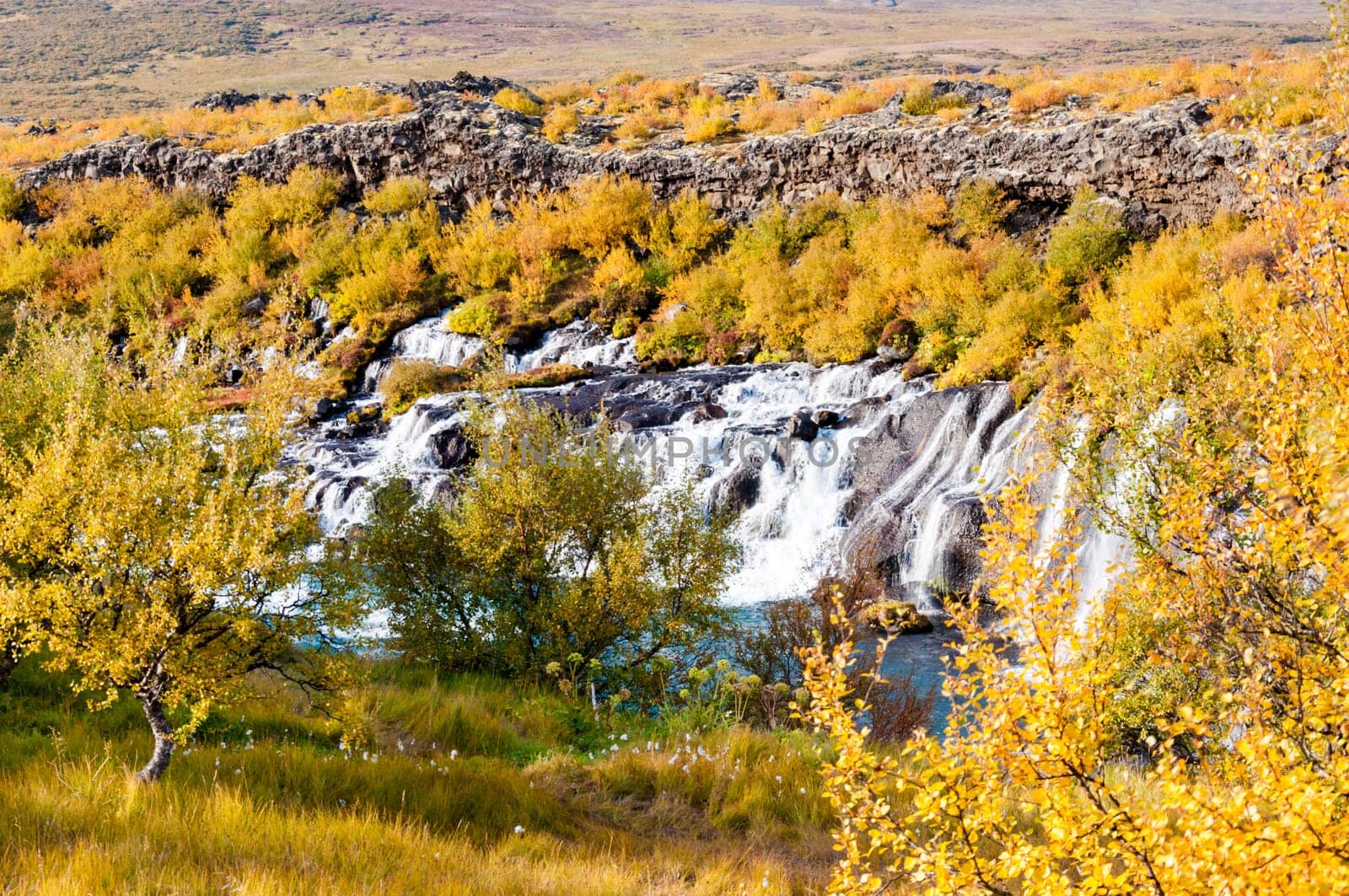 Hraunfossar is a very beautiful Icelandic waterfall in the west of the island.