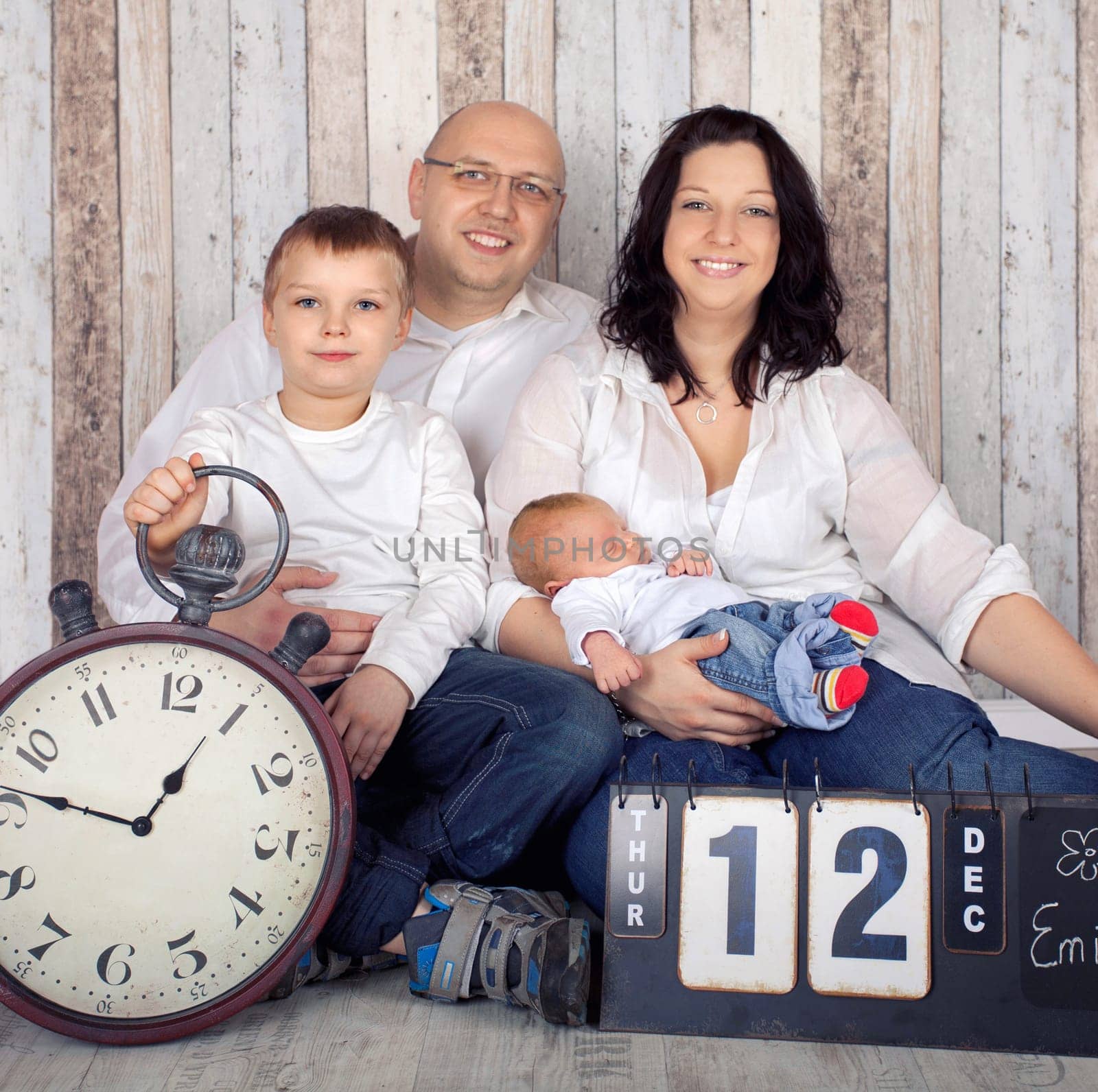 happy family with newborn