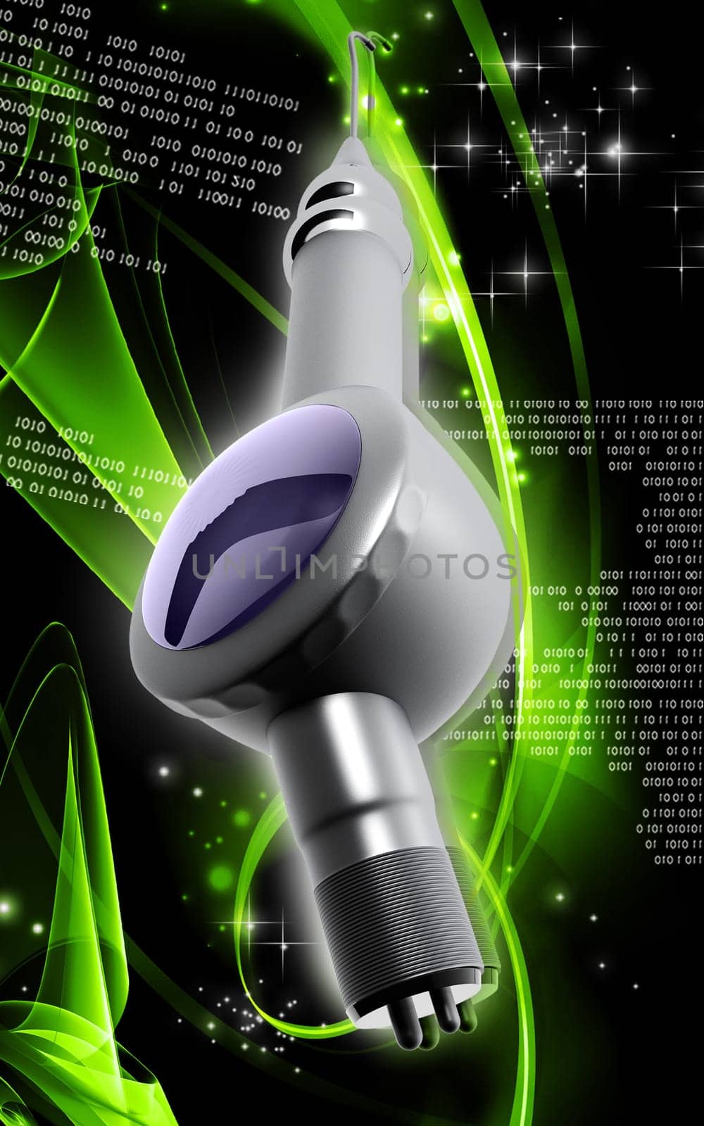 Digital illustration of Micro motor dental polisher in colour background