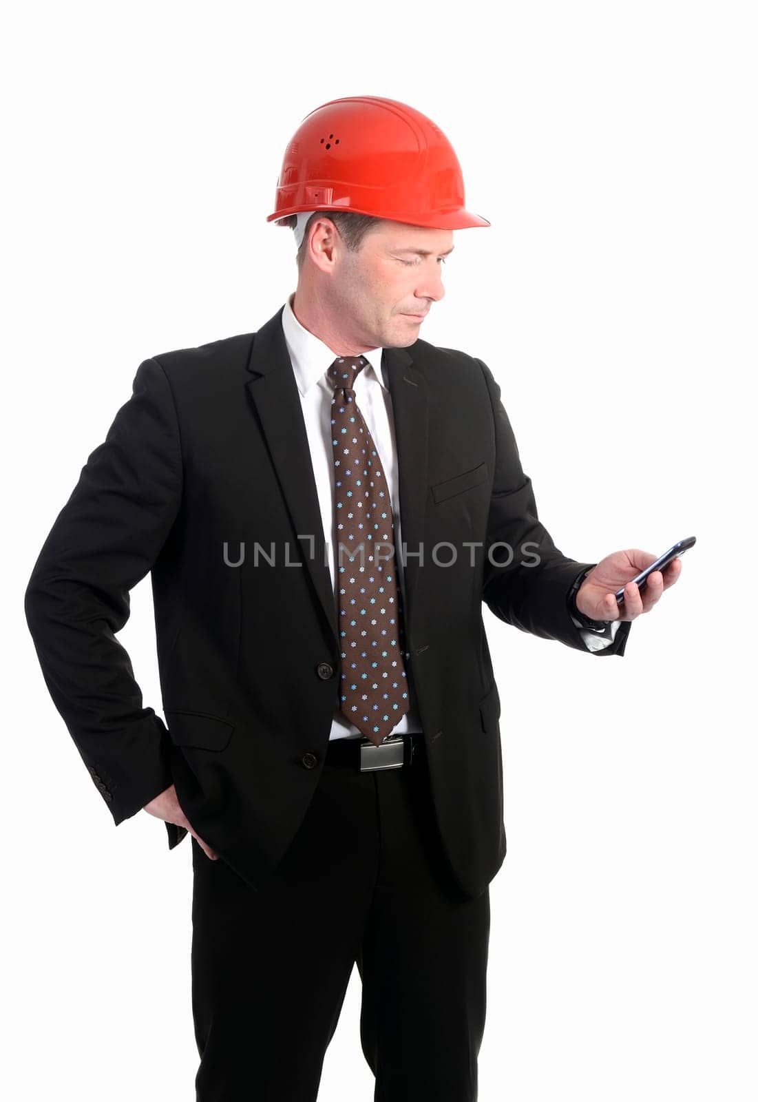 Site manager with smartphone
