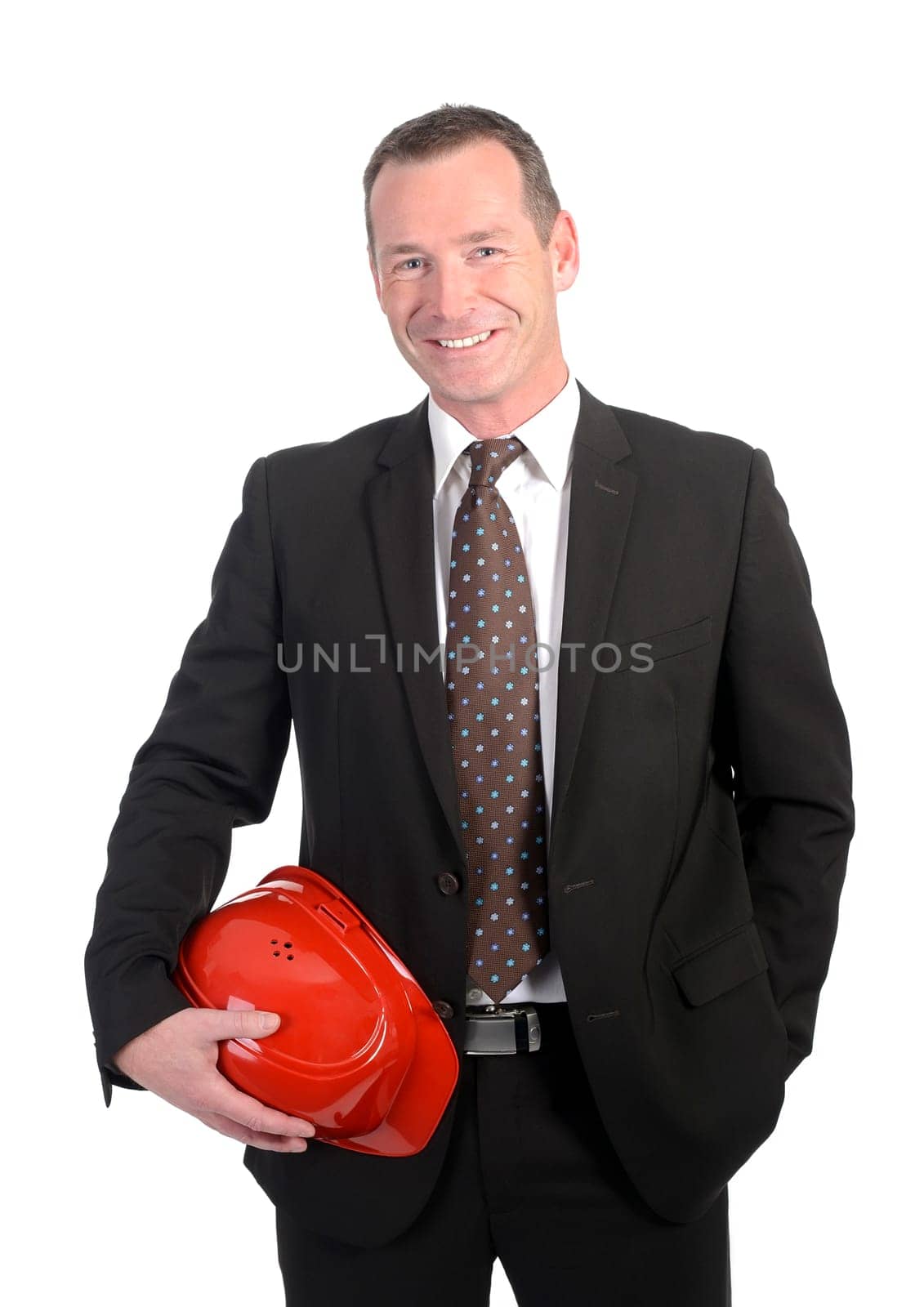 Businessman with helmet