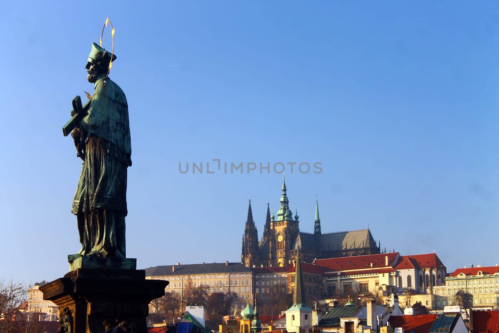 Picture of one of the saints on Charles Bridge in Prague