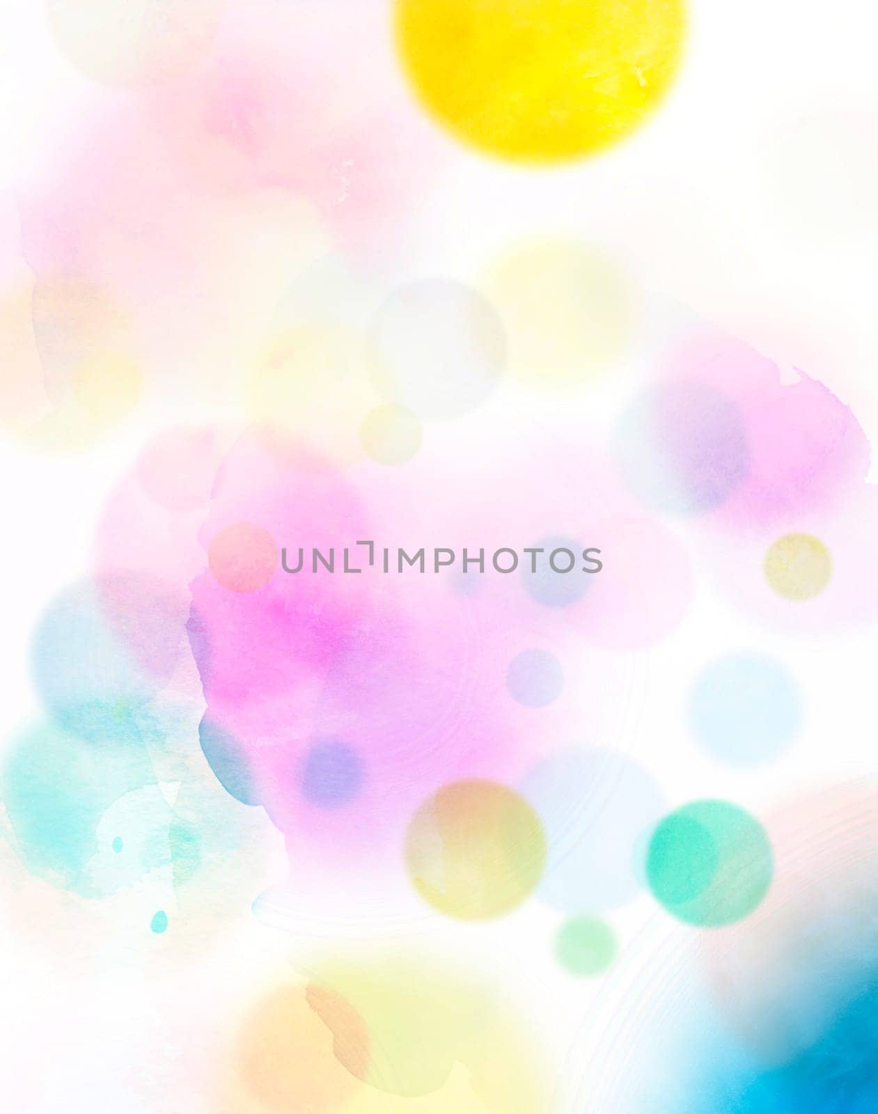 Watercolor Abstract Circles Colorful