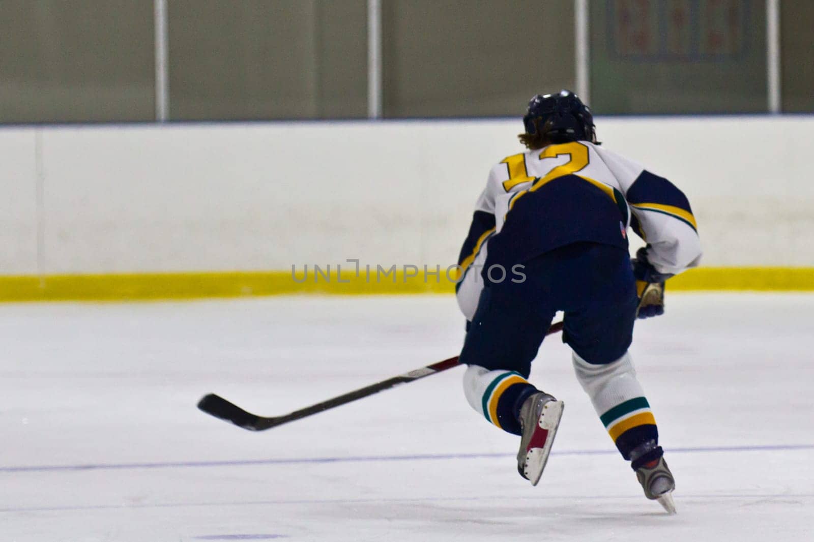 Female ice hockey player playing in a game