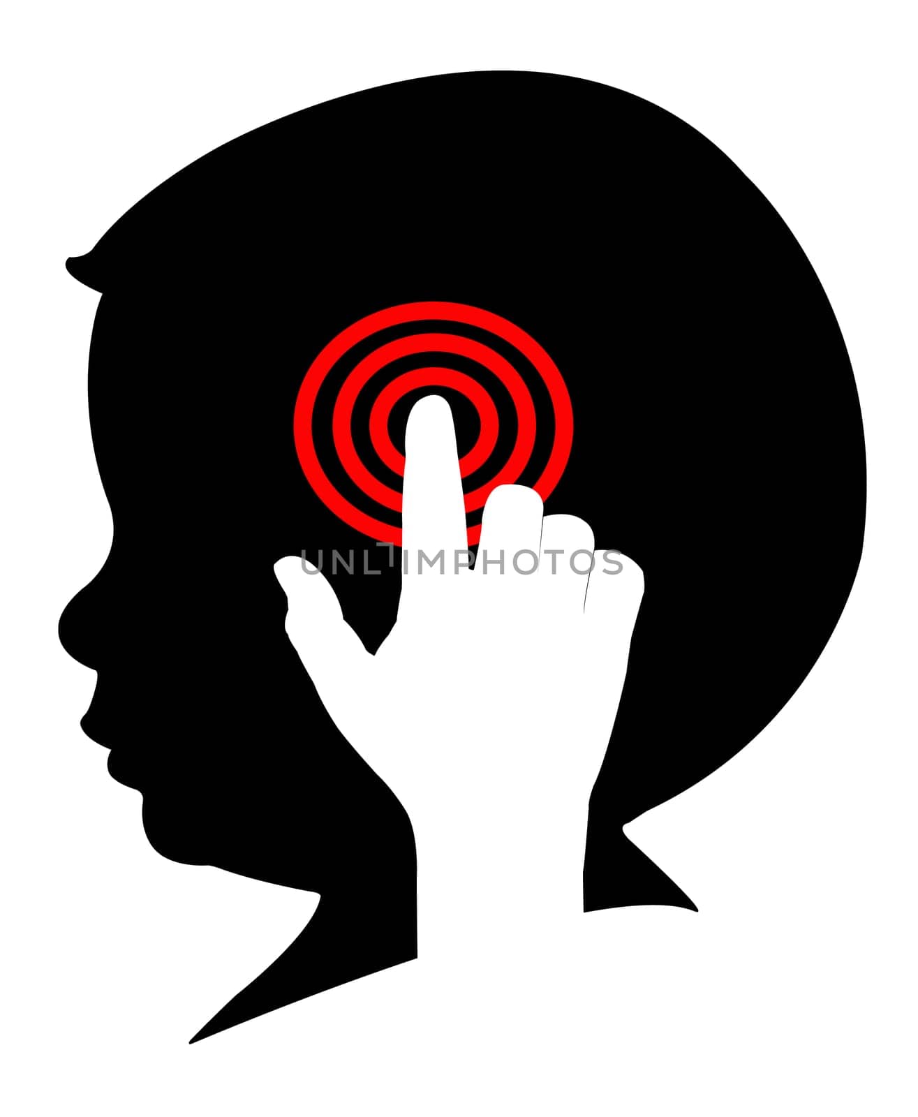 vector icon of control of human brain