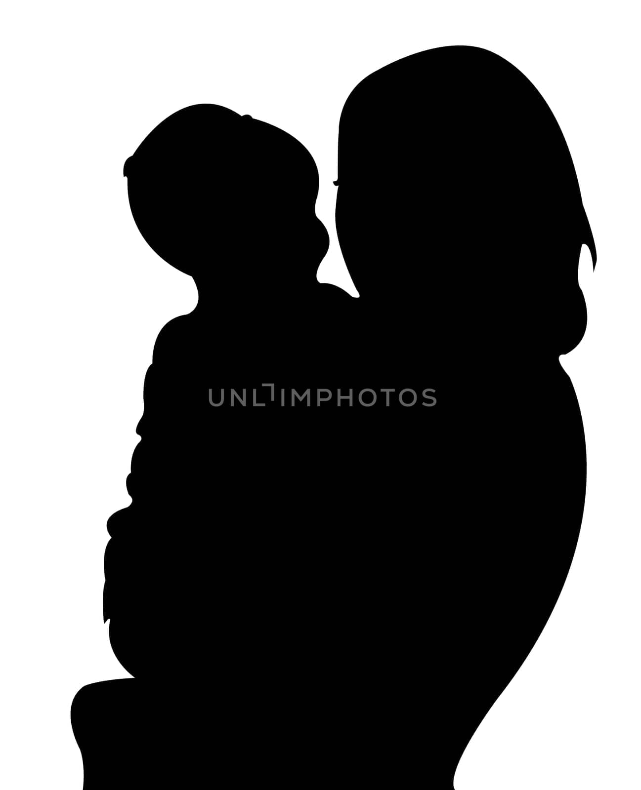 mother and her baby girl portrait