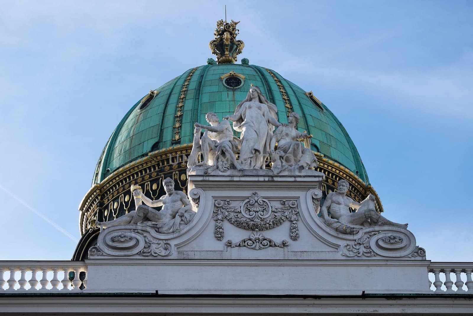 Dome of Alte Burg,Vienna,building and landmark at Michaelerplatz