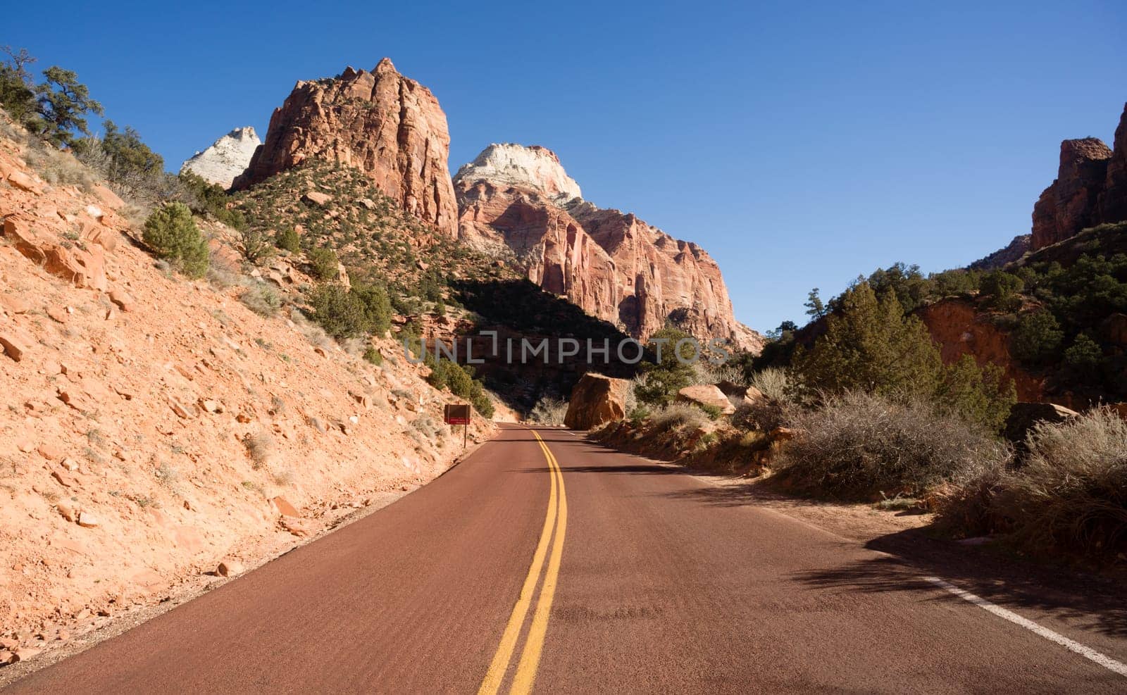 Beautiful overlook down on the road back into Zion National Park