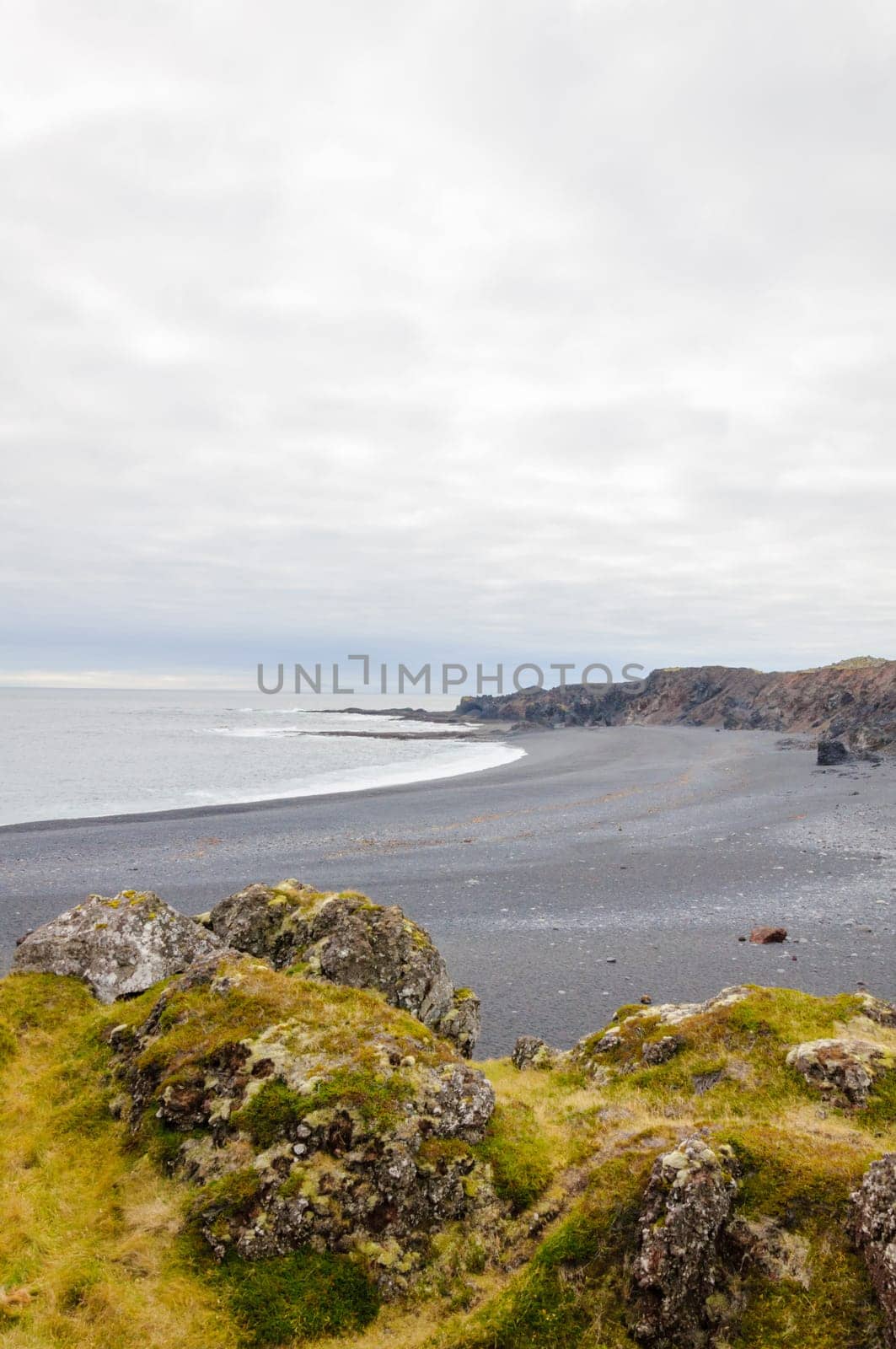 Icelandic beach with black lava rocks, Snaefellsnes peninsula, Iceland