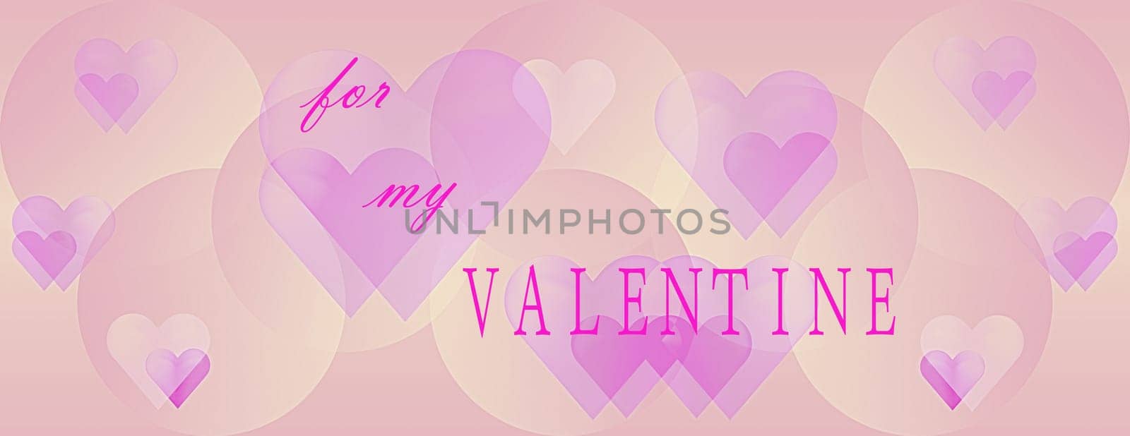 Pink Panoramic Valentines Day background greeting for cover photo image
