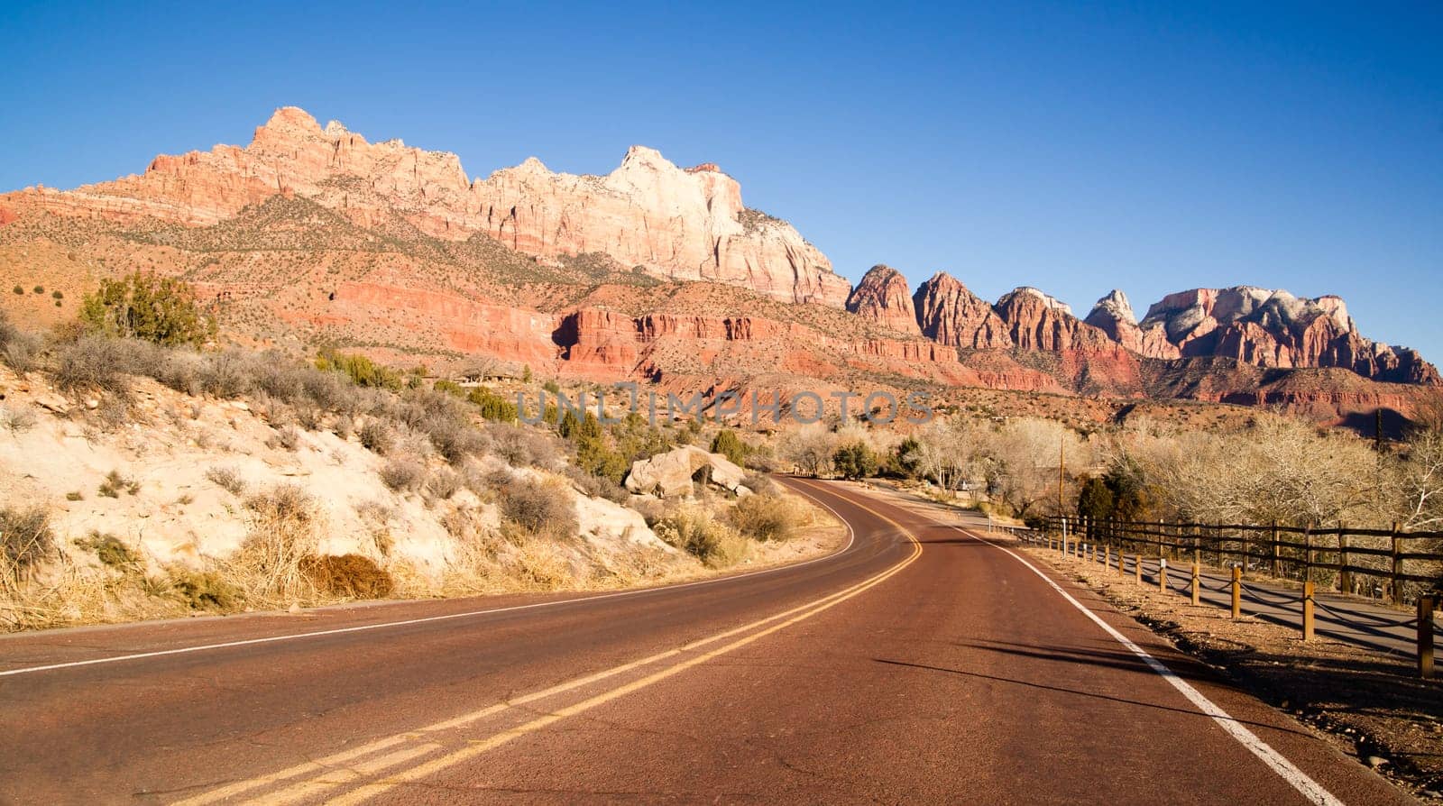 Beautiful overlook down on the road back into Zion National Park
