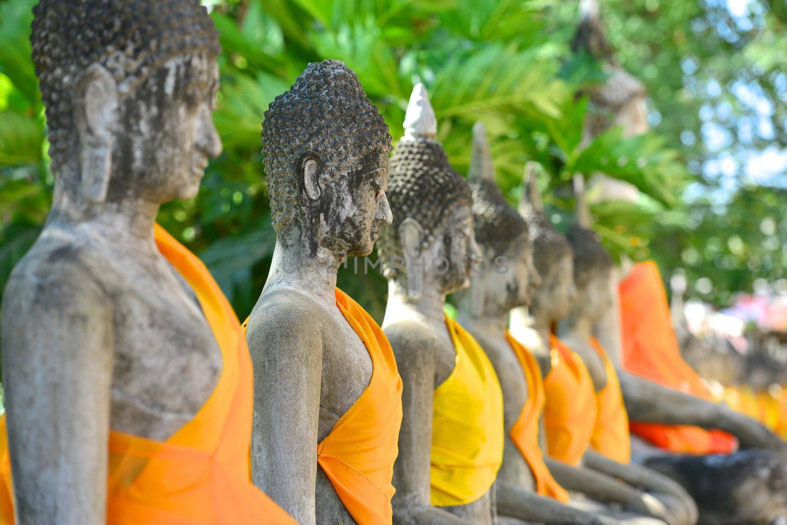 Buddha Status at Wat Yai Chaimongkol in Ayutthaya, Thailand