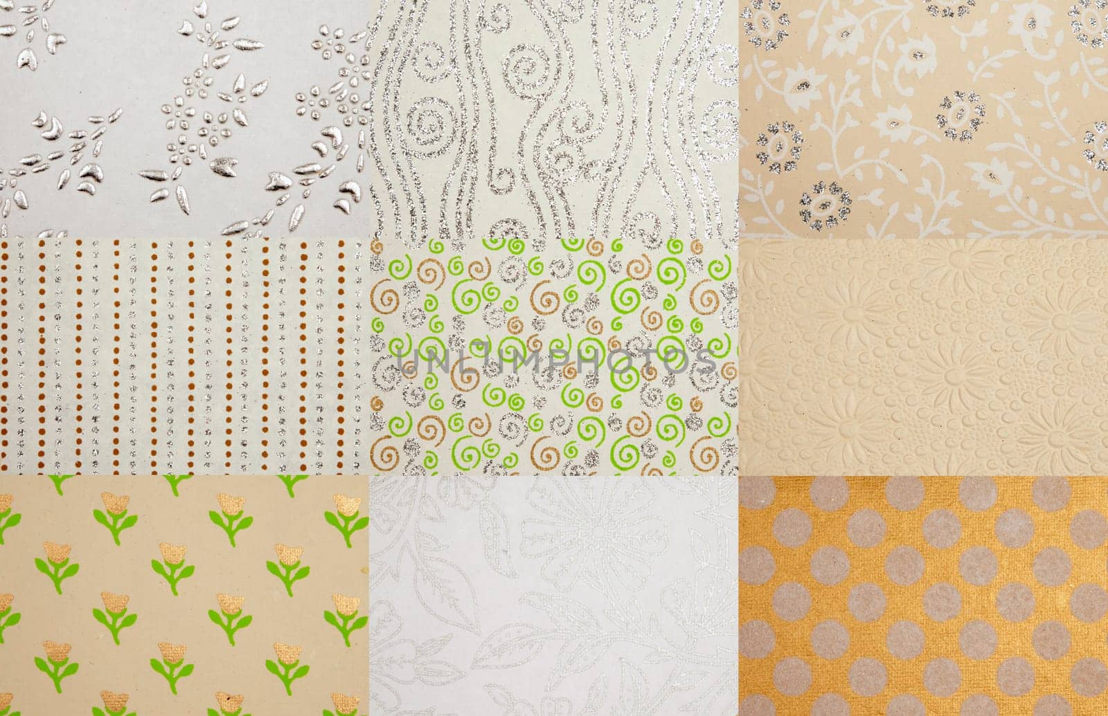 Handmade paper textures assortment