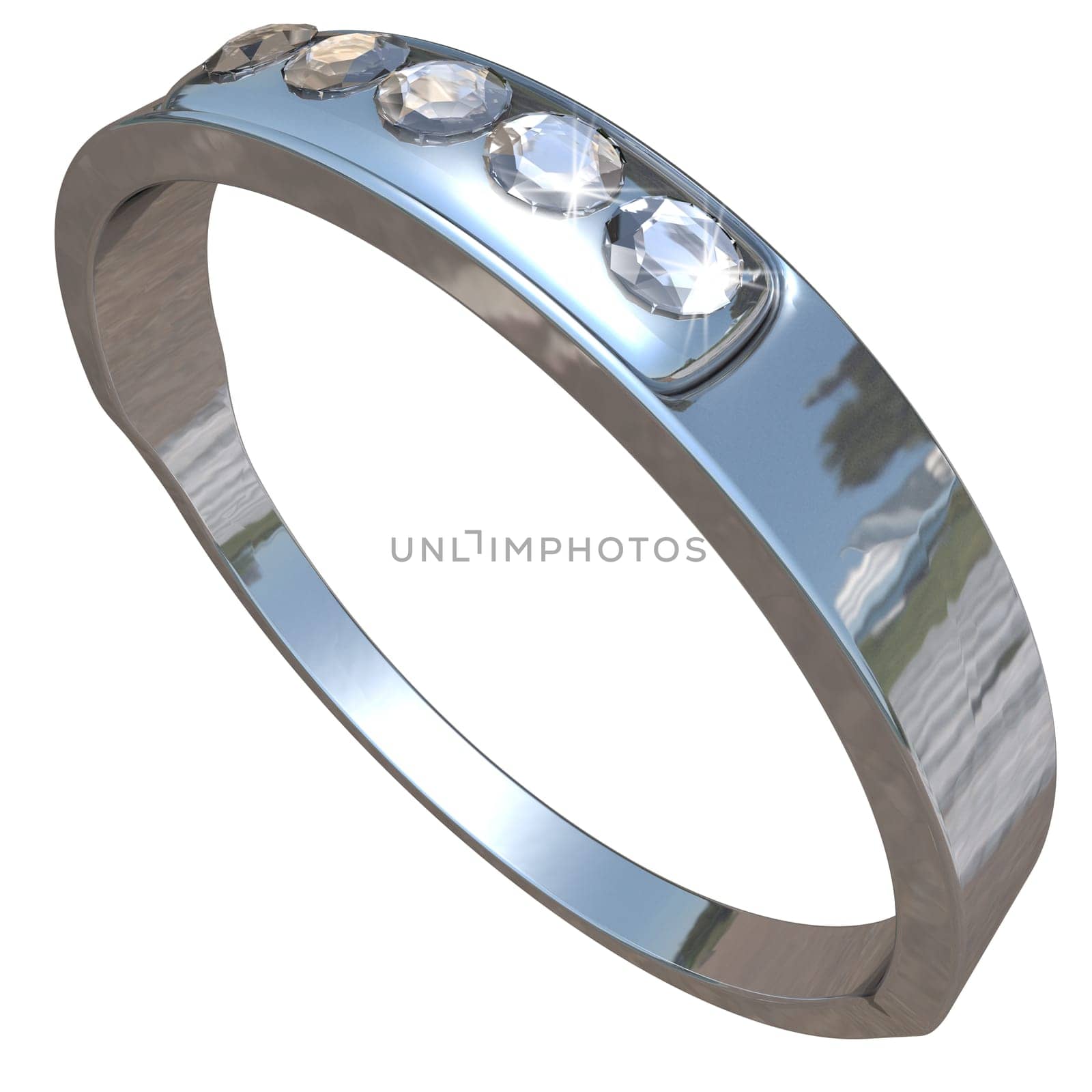 five diamond ring with clipping path