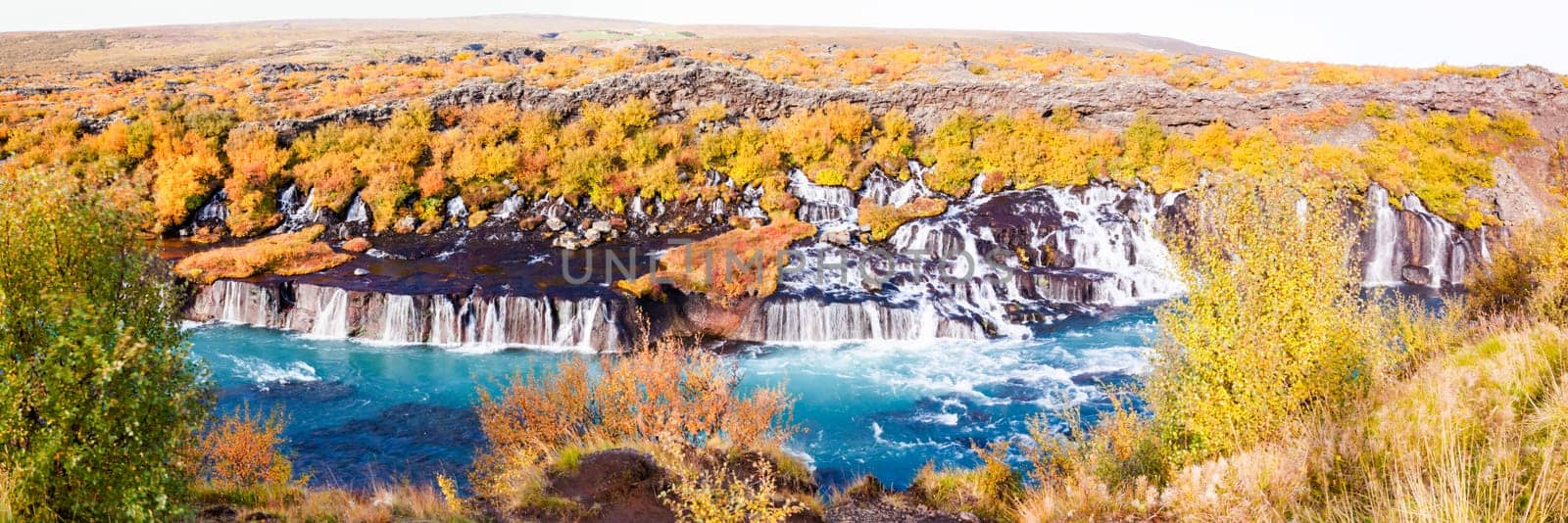 Hraunfossar is a very beautiful Icelandic waterfall in the west of the island.