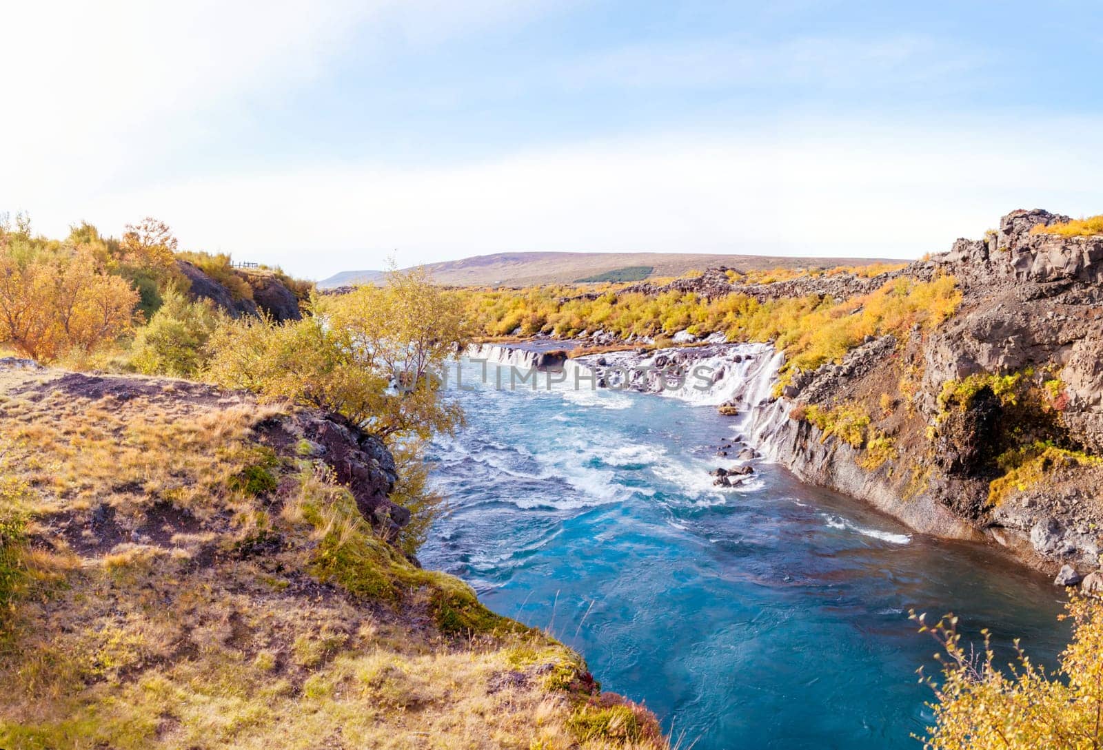 Hraunfossar is a very beautiful Icelandic waterfall in the west of the island.