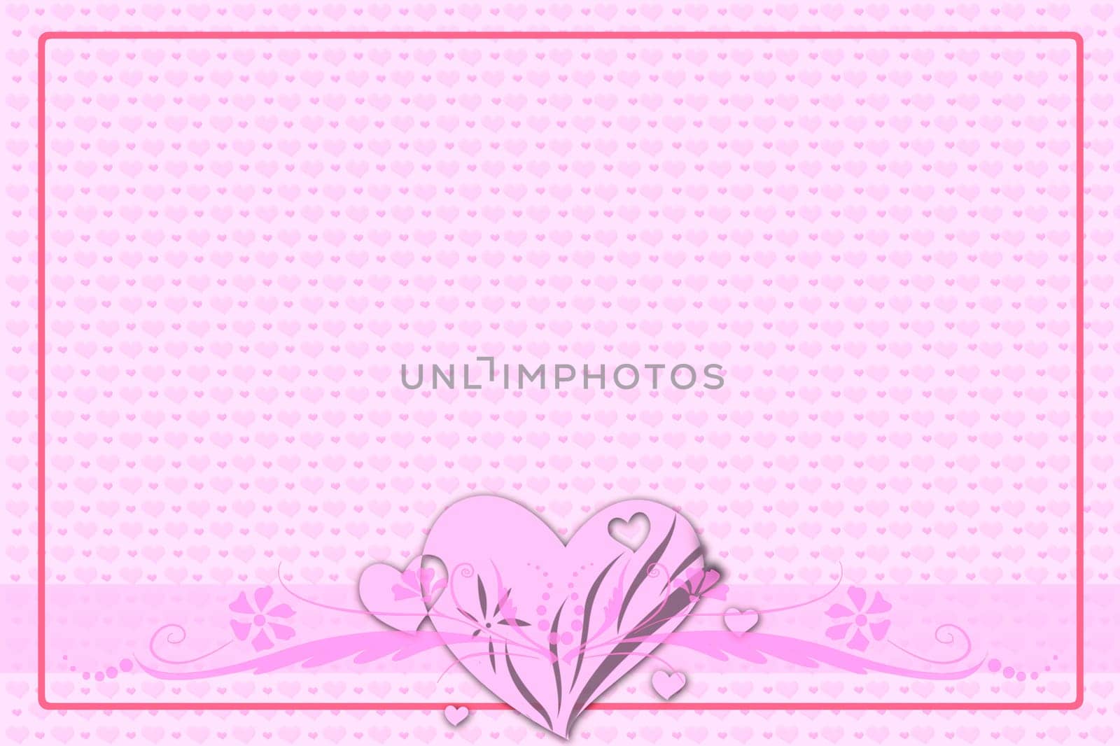 Greeting card for Valentine's Day with a space for text