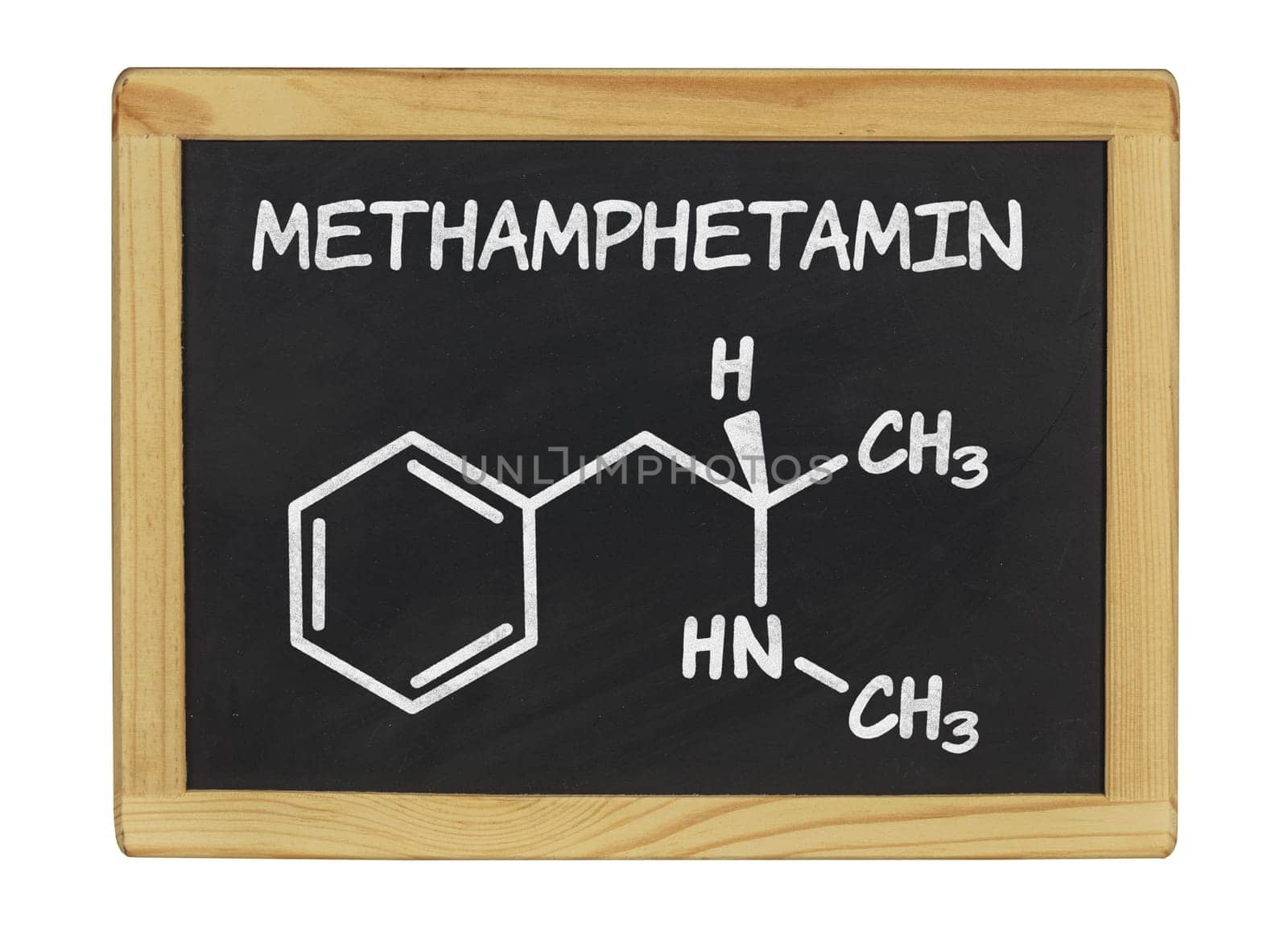 chemical structural formula of methamphetamine