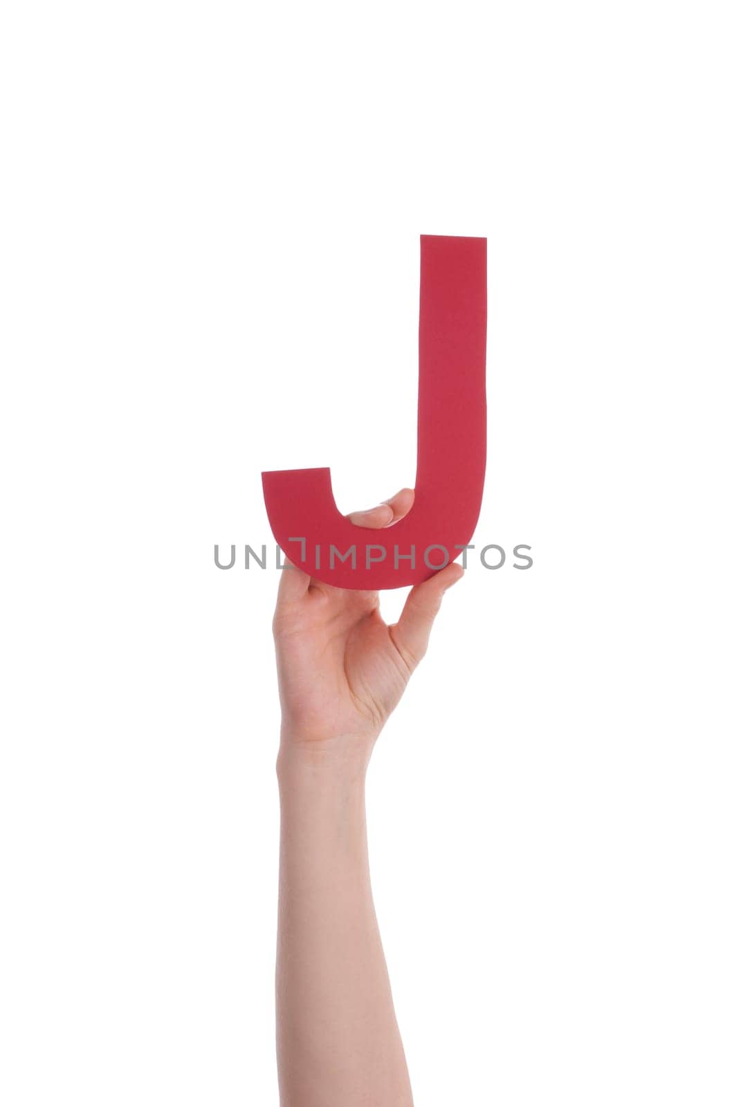 A Hand With the Red Letter J, Isolated