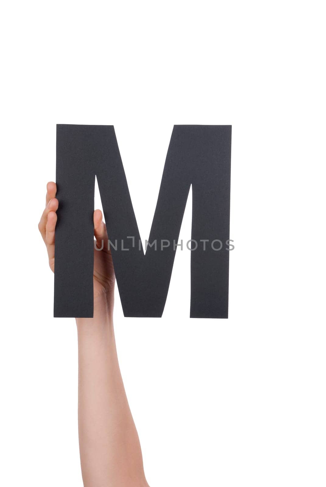 A Hand With a Black M in It, Isolated