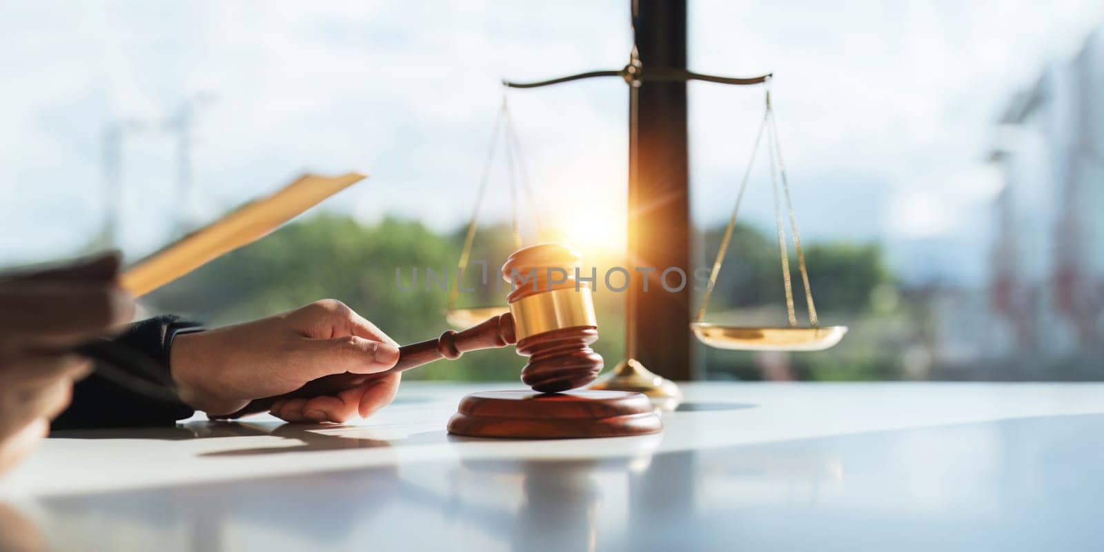 Photography of a judge hold judges gavel and old scales concept of justice lawyer concept Judge.