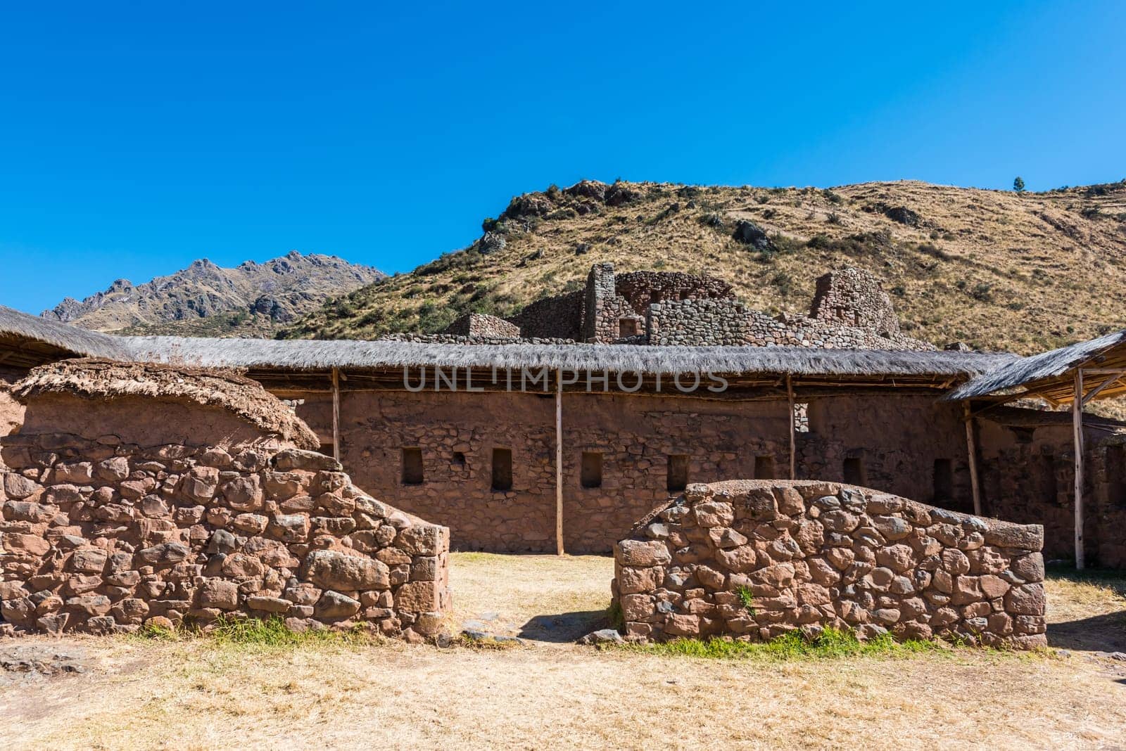 Pisac, Incas ruins in the peruvian Andes at Cuzco Peru