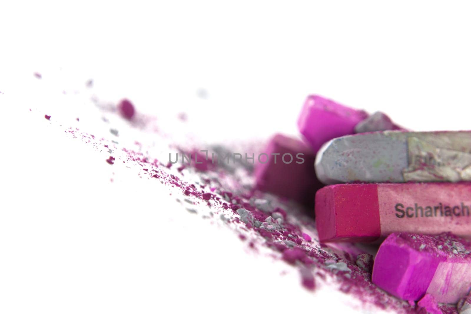 Pastel chalk pieces in different colors,used in a heap