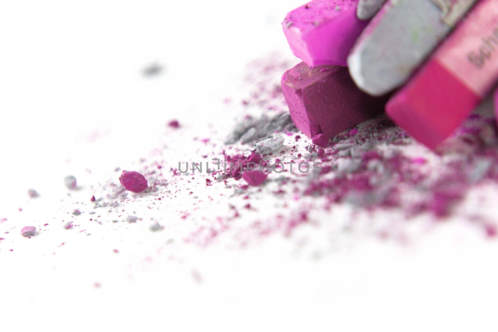 Pastel chalk pieces in different colors,used in a heap