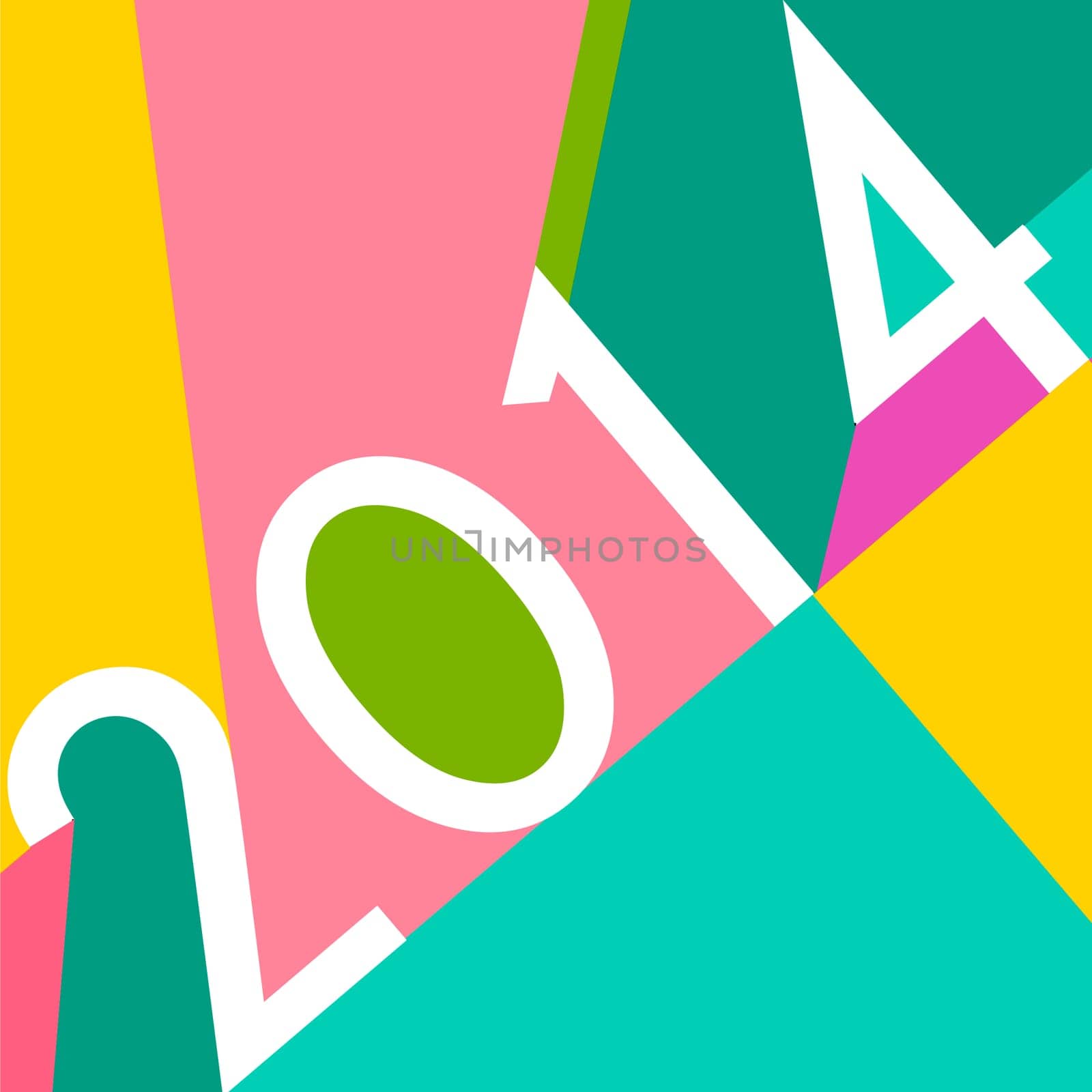 Happy new year 2014 holidays colorful greeting card design background. EPS10 vector illustration organized in layers for easy editing.