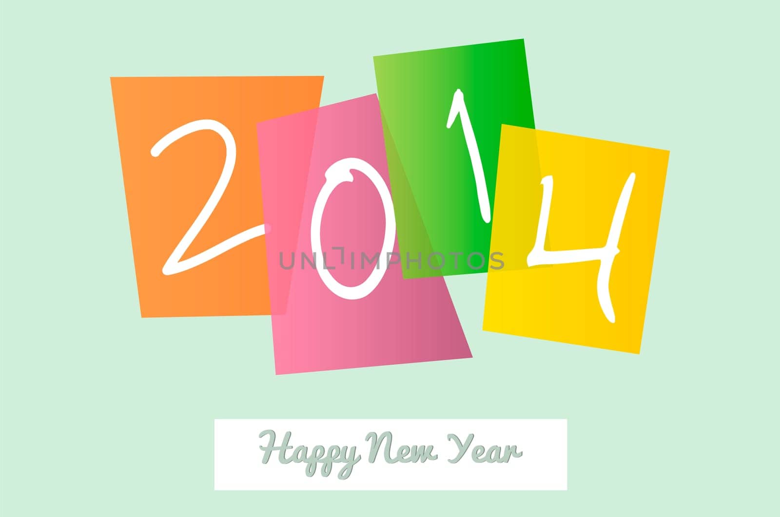 Happy new year 2014 holidays contemporary signs greeting card background. EPS10 vector file with transparency layers.