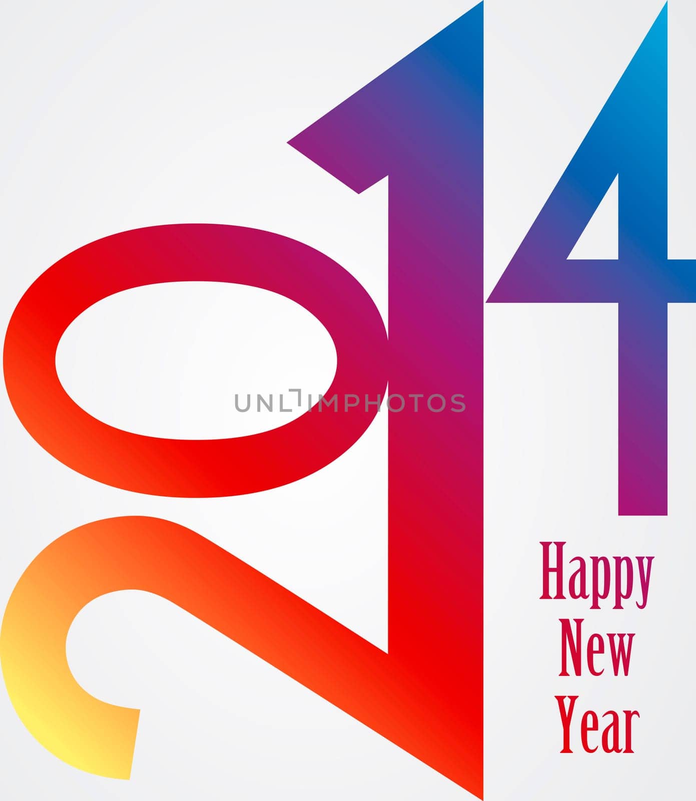 Happy new year 2014 holidays colorful contemporary greeting card. EPS10 vector illustration organized in layers for easy editing.