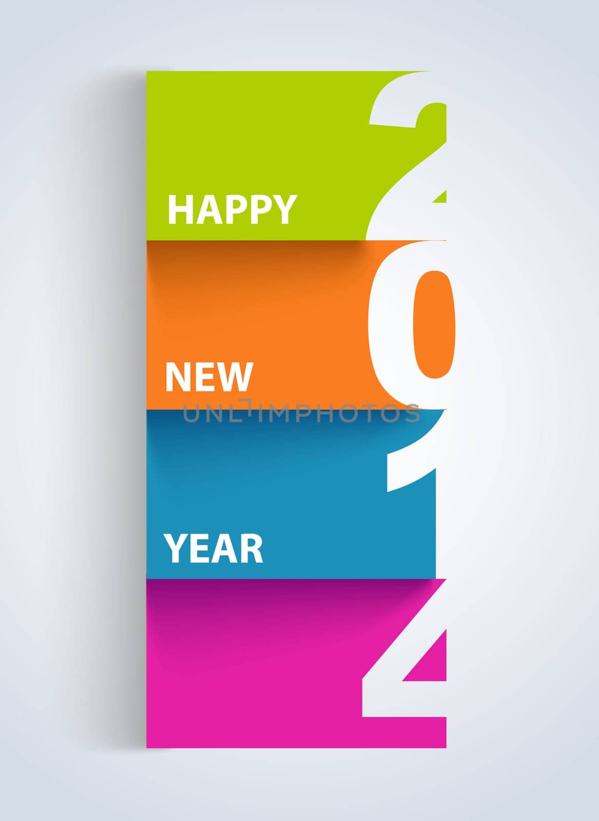 Multicolor New year 2014 paper cut postcard background. EPS10 vector file with transparency layers.
