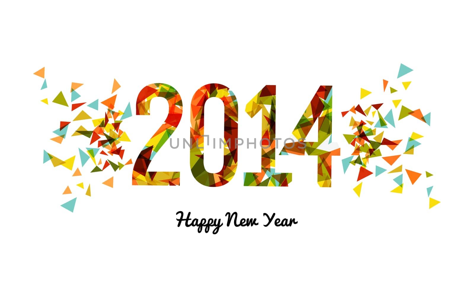 Happy new year 2014 celebration banner design background. EPS10 vector file with transparency layers.