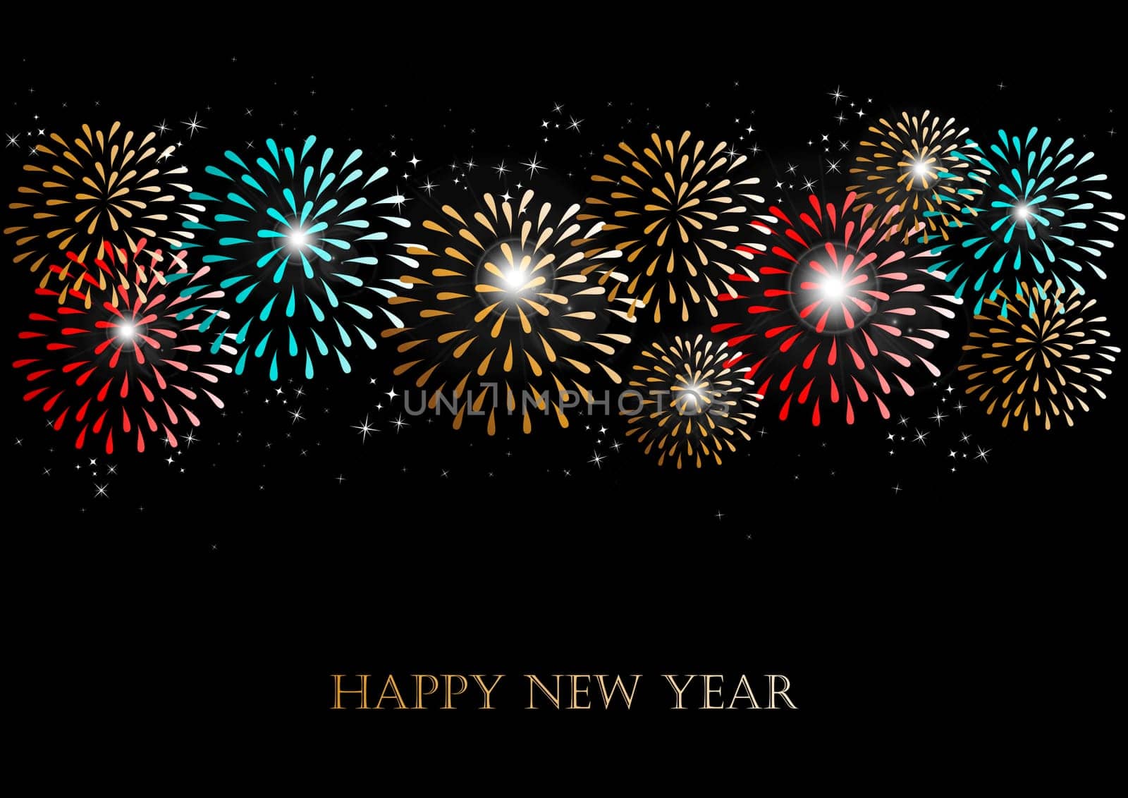 Happy new year 2014 holidays fireworks greeting card background. EPS10 illustration organized in layers for easy editing.