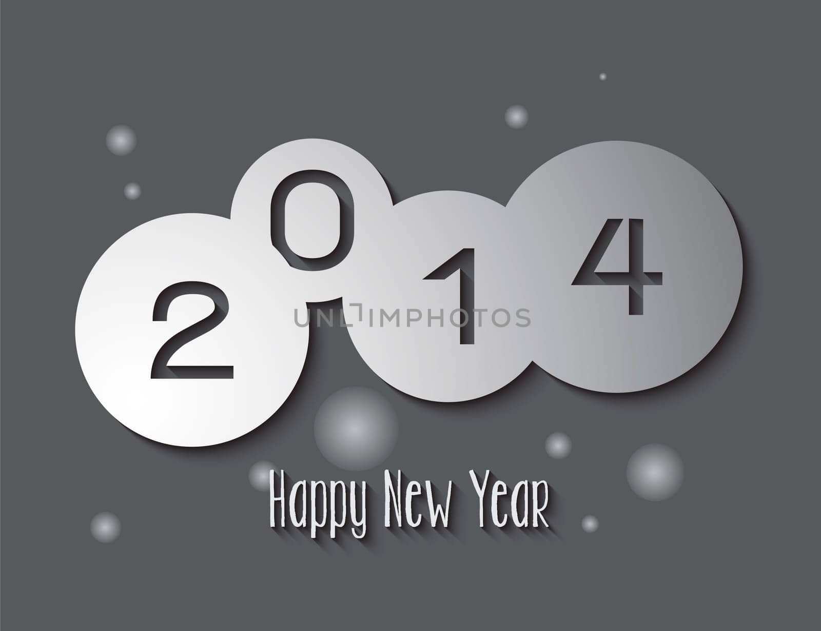New year 2014 celebration creative 3D greeting card illustration. EPS10 vector file with transparency layers.