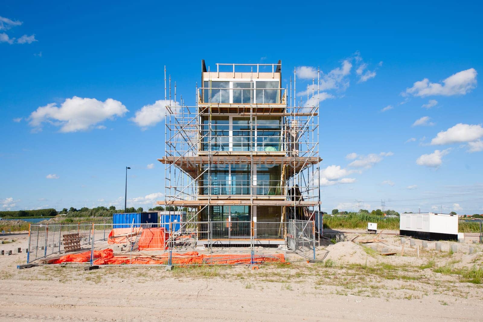 A construction site in Zeeburg, Amsterdam .