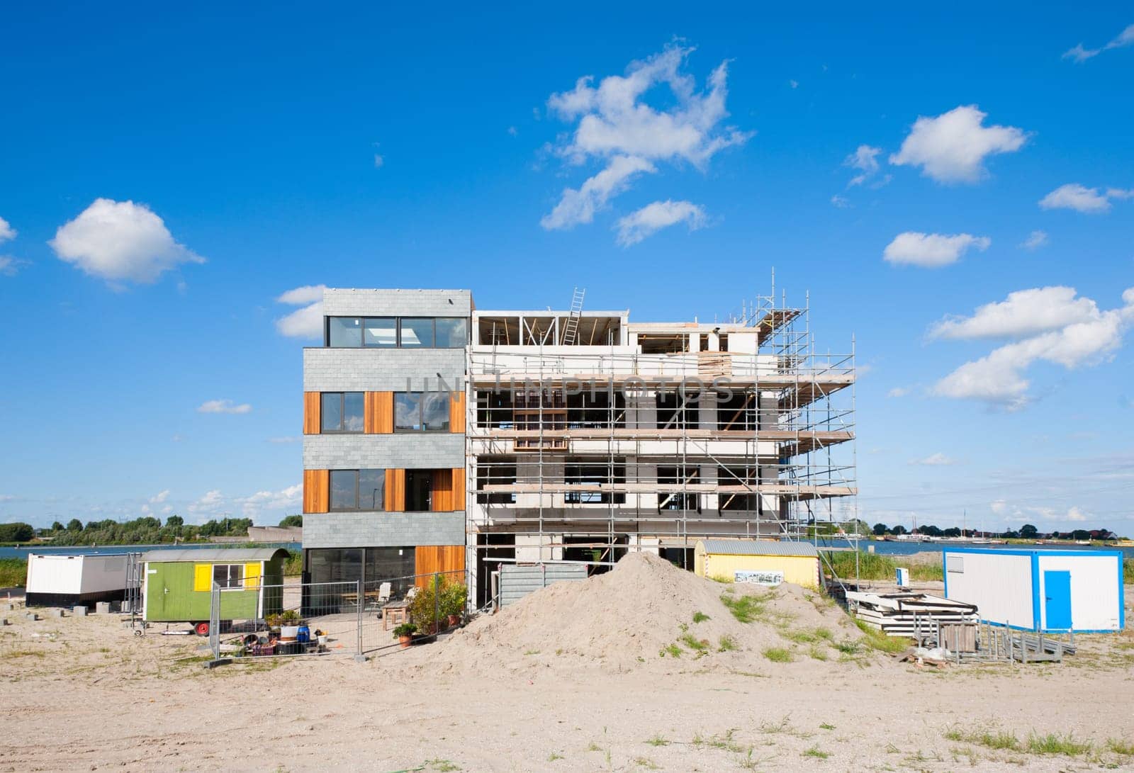 A construction site in Zeeburg, Amsterdam .
