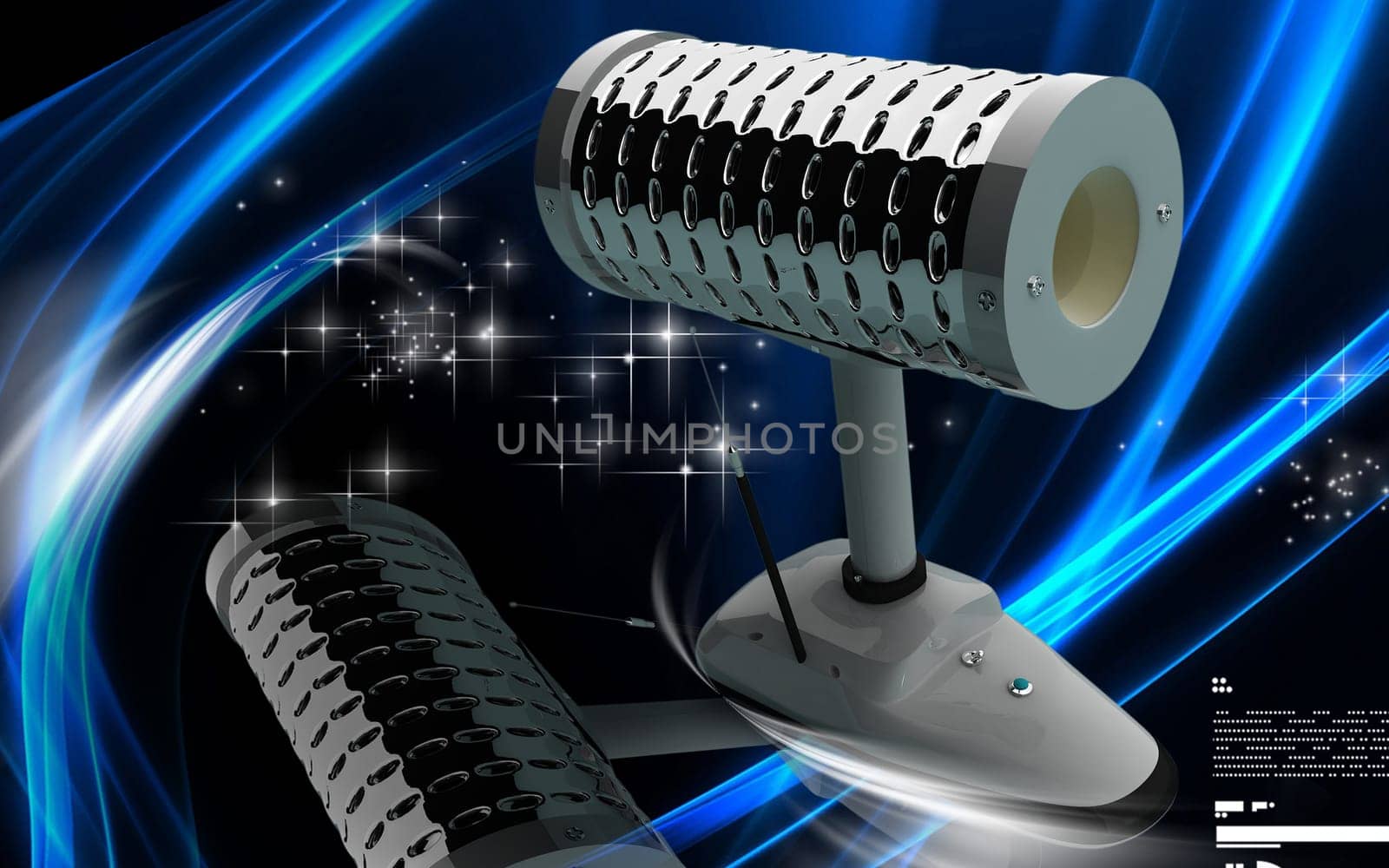 Digital illustration of Dental implant in colour background