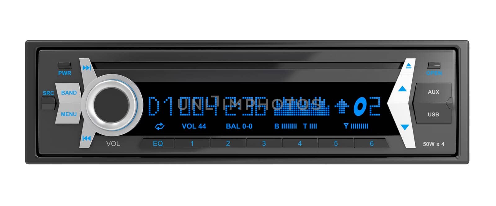 Car audio player isolated on white