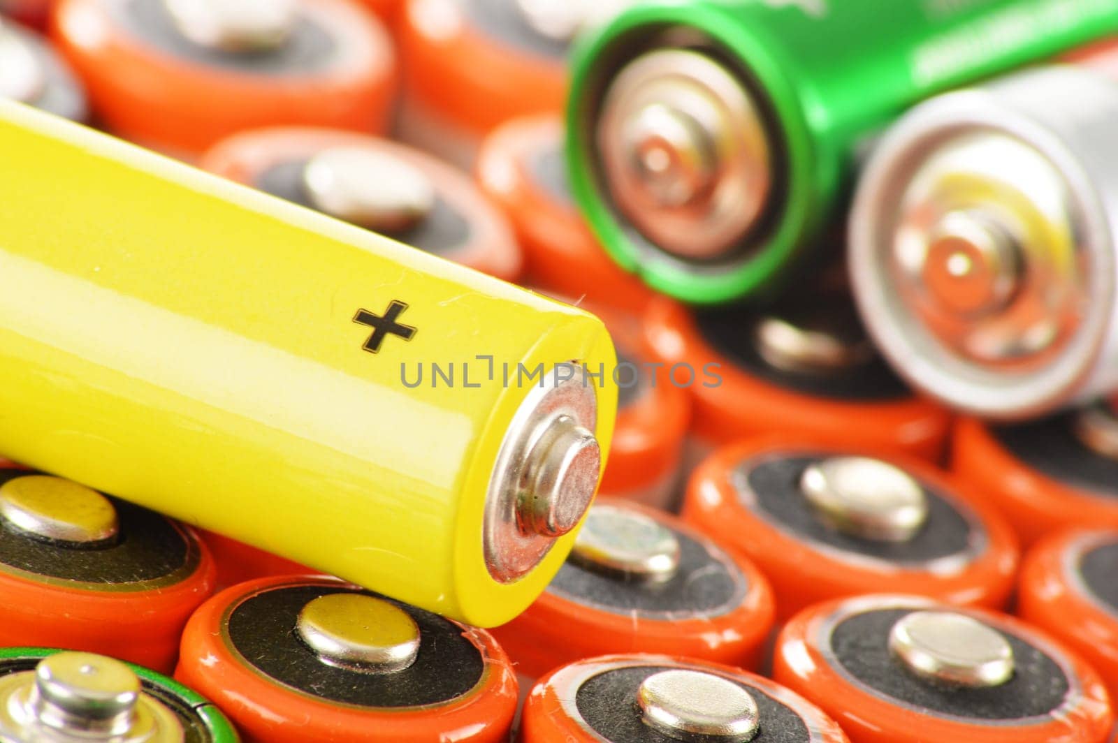 Composition with alkaline batteries. Chemical waste