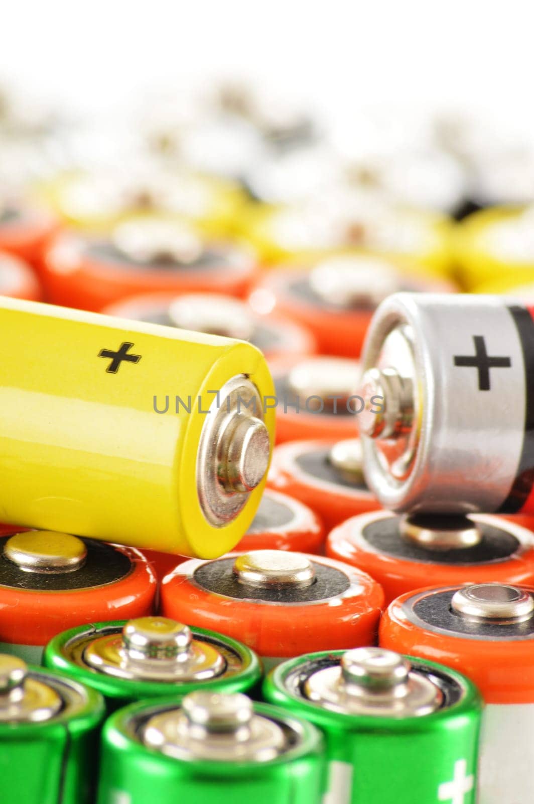 Composition with alkaline batteries. Chemical waste