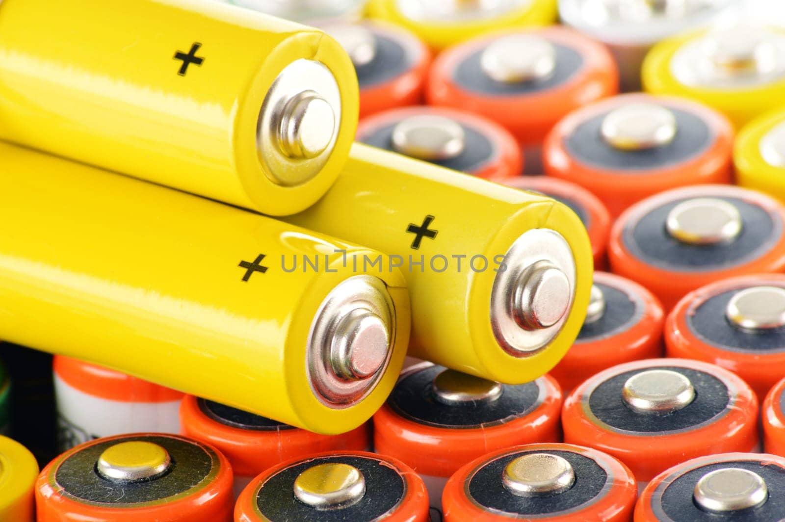 Composition with alkaline batteries. Chemical waste
