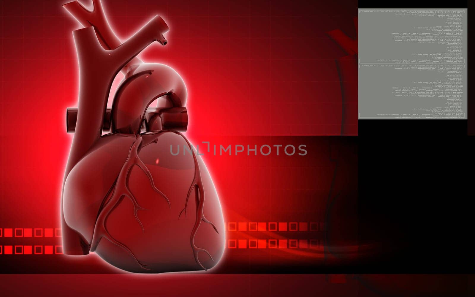 Digital illustration of heart in colour background