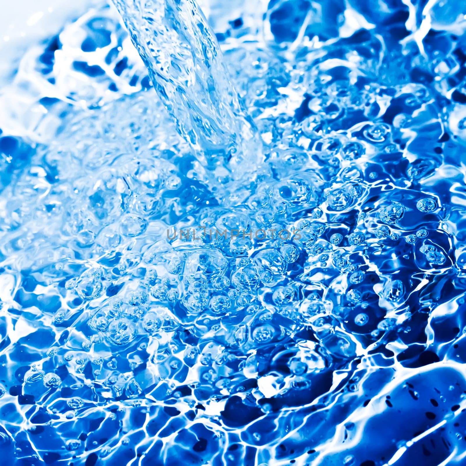 Clear water drops and bubbles