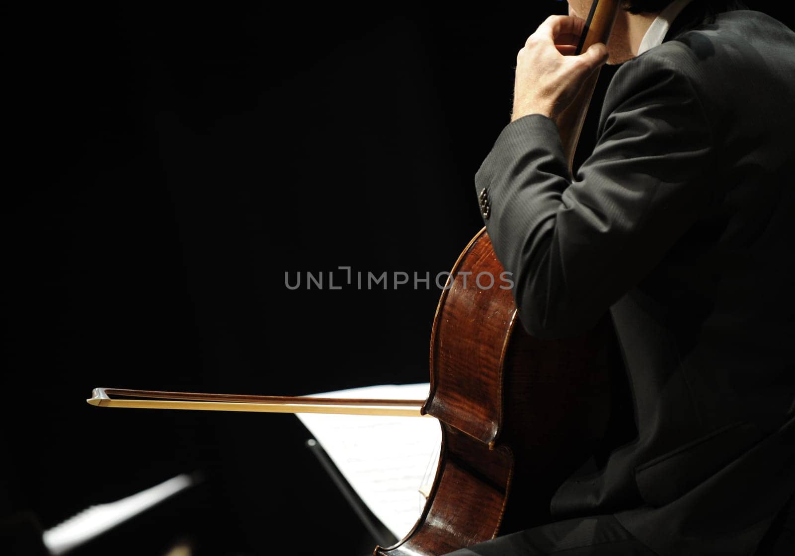 playing  chello during a classical concert music