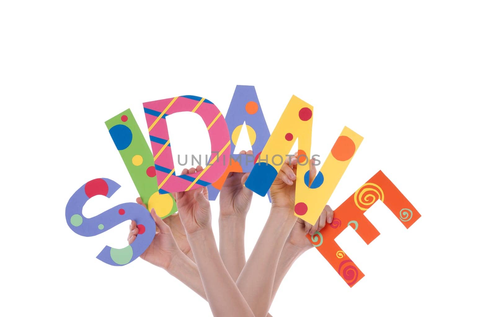 Colorful Letters in Disorder, Isolated on white