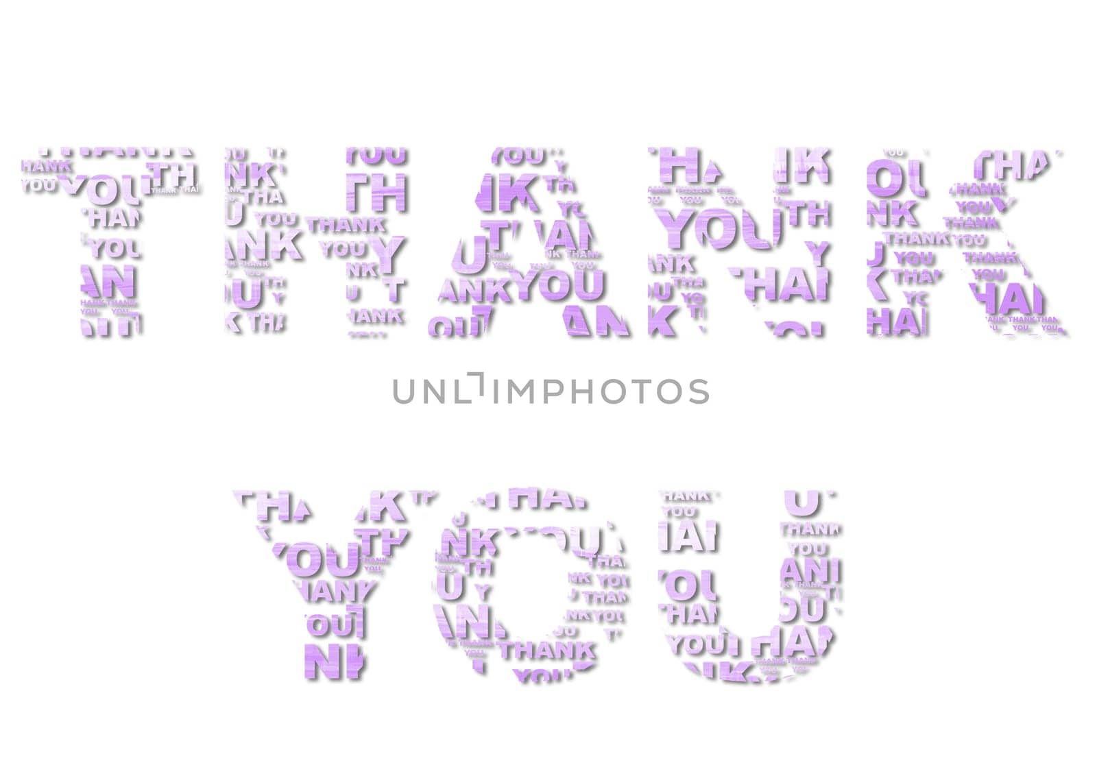 A Light Purple Thank You on White
