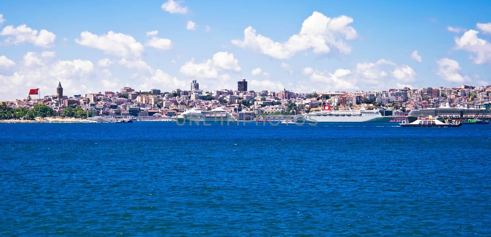 The port of Istanbul and Galata tower, Turkey