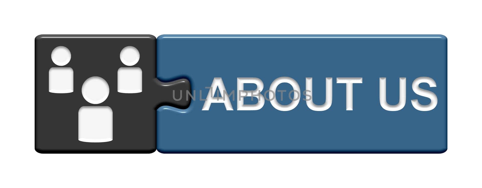Puzzle button grey black: About us