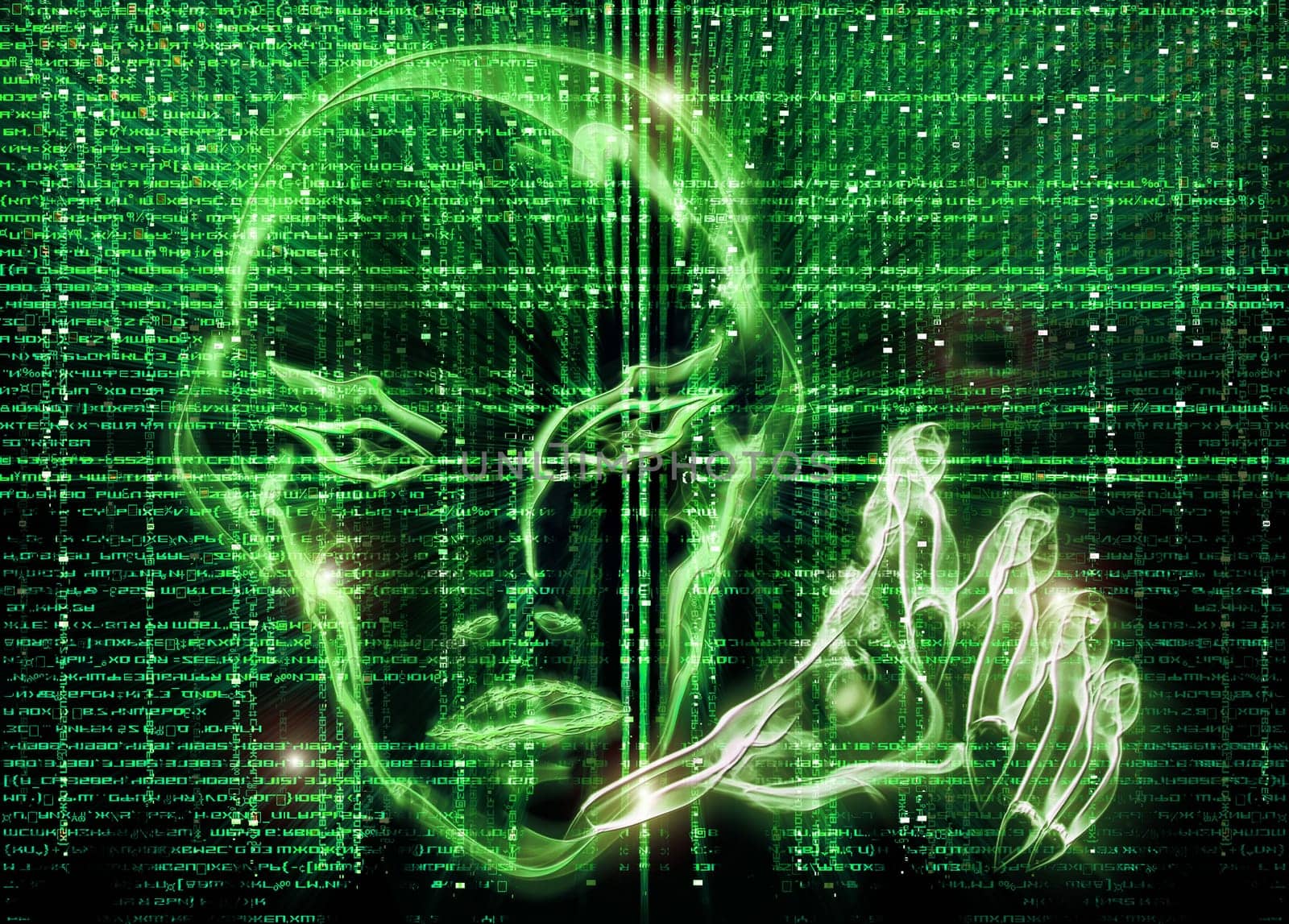 hacker green illustration